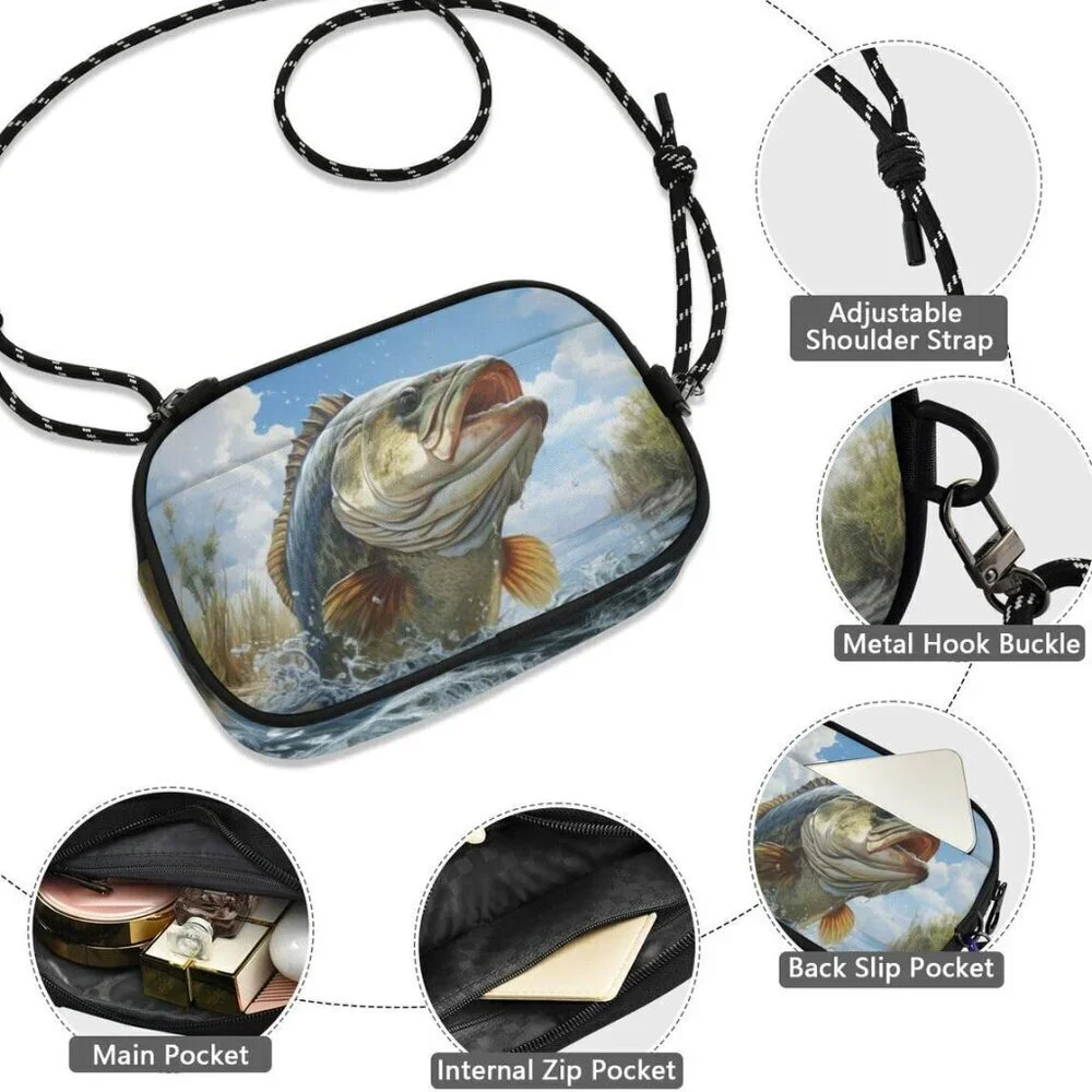 Goth Bat Women's Crossbody Bag Polyester Unisex Small Phone Purse Wallet